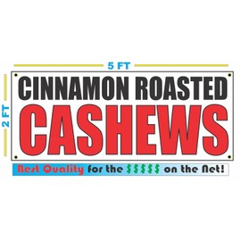Cinnamon Roasted Cashews 2x5 Banner Sign