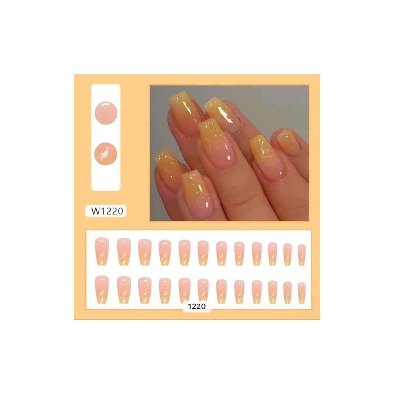 artificial nails (yellow, Medium)