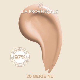 La Provençale Le Foundation Easy Care - 97% Ingredients of Natural Origin - Medium Coverage - For All Skin Types - With Organic Olive Oil AOP Provence - Shade 20 Nude Beige, 30 ml