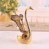 4.8 in Coffee Spoon Set With Holder, Swan Spoon And