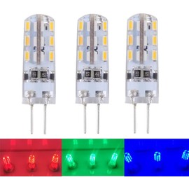 Best to Buy (8-Pack) Brightest 2-Watt G4 LED Bulb 12V AC/DC, 24 SMD 3014 LED, 2W Green Blue Red Color (Jc10 Bi-pin 10-13W Replacement) (Green) (Red)