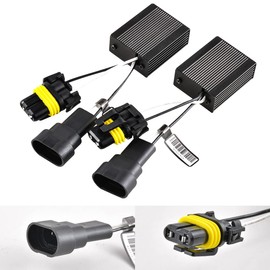 OUSHI 9005 9006 H10 9012 Led Headlight Decoder, 9006 9005 Canbus Resistor Anti-flicker Harness Flickering Warning Error Free EMC Canceller Decoder for LED 9012 H10 Headlight Warning