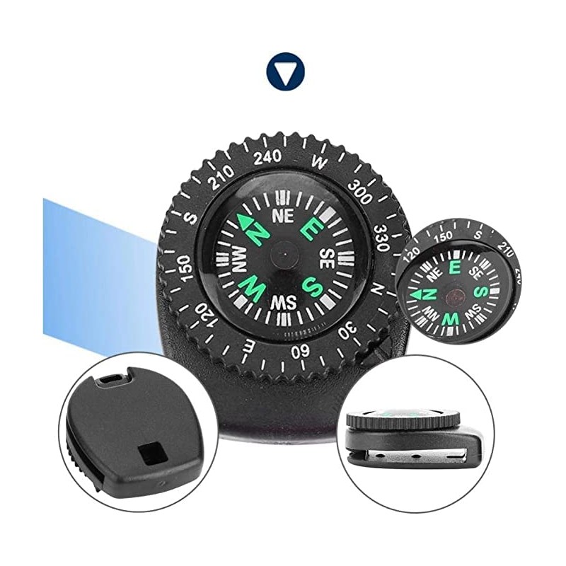 VGEBY Compass 2pcs Watch Shape Compass Portable Watch Band Slide