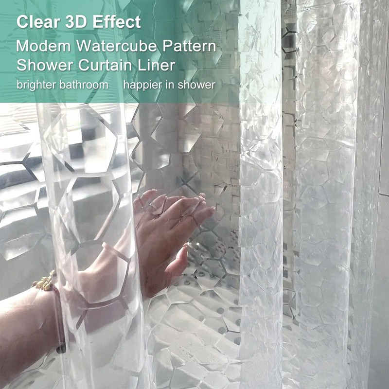 Clear Short Shower Curtain Liner 60 inch Length, EVA 7G