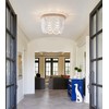 AMZASA White Boho Wood Beaded with Hemp Rope Flush Mount