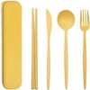 Reusable Travel Utensils Set with Case, Wheat Straw Portable Plastic
