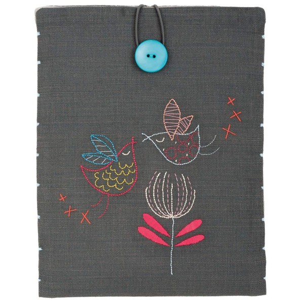 Vervaco Embroidery Kit: Tablet Cover: Stylised Birds, Acrylic, NA, 21 x 26cm