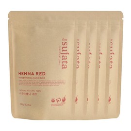 5 Sujata Organic Natural 100% Henna Powder Hair Dye, Red / 수자타 5개 유기농 천연100% 헤나 가루 염색약, 레드