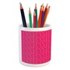 Ambesonne Cactus Print Pencil Pen Holder, Outline Drawing of Hearts