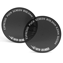 MHW-3BOMBER Puck Screen 58.5 mm, 0.2 mm Thick Stainless Steel 180μm Espresso Strainer for Portafilter, Espresso Accessories Metal Coffee Filter, Reusable Espresso Filter for 58 mm Porta Filter Model: