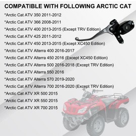 Vanlison Left Front Hand Brake Master Cylinder Compatible with Arctic Cat ATV 350 366 400 425 450 Alterra 400 450 500 550 570 700 XR 500 550 700 Part # 3313-316