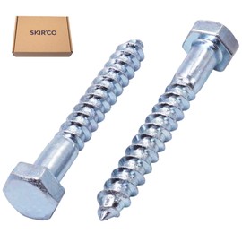 SKIR'CO Pack of 35 DIN 571 Galvanised Steel Hexagon Head Wood Screws M8 x 70 mm Screws Hex Head Key Screws