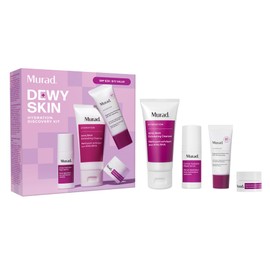 Murad Hydrate Trial Kit – Dewy Skin Set with AHA/BHA Cleanser 2.0oz, Hydration Serum 0.33oz, Hydro-Hyaluronic Cream 0.25oz, Superactive SPF 50 Moisturizer 0.8oz | Travel Skincare for Radiant Skin
