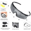Feyachi Shooting Glasses with 3 Interchangeable Lenses, Anti-Fog and Scratch