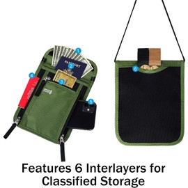 KEAFOLS Travel Pouch Neck Wallet RFID Blocking Passport Holder Organizer Case with Hindden Pocket for Men or Women