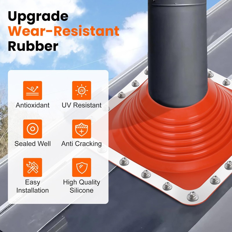 #8 Metal Roof Pipe Flashing Boot, Metal Roofing Pipe Flashing