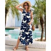 WNEEDU Summer Dresses for Women 2025 Maxi Dresses Casual Collared