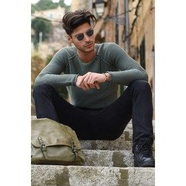 styleBREAKER Unisex Sunglasses Panto Shape with Round Flat Lenses and Metal Frame 09020077 -