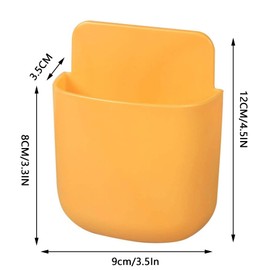 Txibikn Fashion Multifunctional Plastic Remote Control Mounted Box Phone Pen Holder Small ToolHolder Wall Mounted Boxfor Home Office Bedroom School (1Yellow)