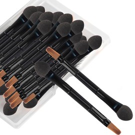 Neuorge 30pcs Disposable Eyeshadow Applicators, Lip Brush Lip Liner Brush Makeup Cosmetic Tool for Eyeshadow Lipstick, Black