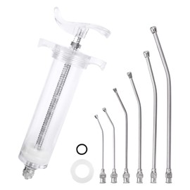 FULAIERGD 50ML Baby Manual Feeding Syringe Set Feeding Tubes with 6 Pcs Curved Gavage Tubes and Stainless Steel Metal Feeding Spoon for Baby Birds Parrot Small Pet