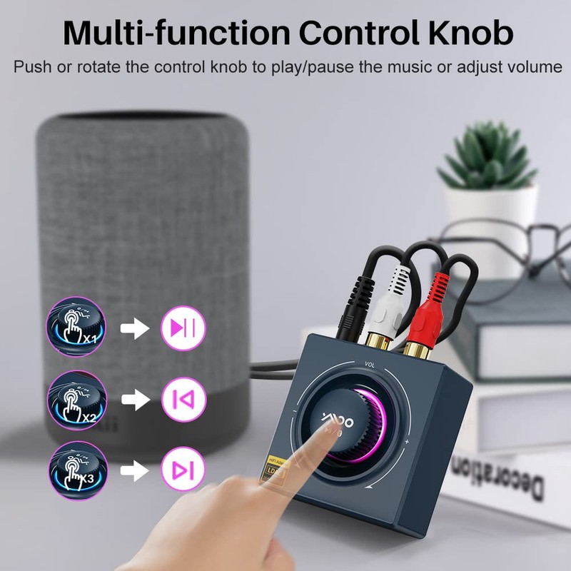 YMOO B06T3+ Bluetooth 5.2 Receiver for Home Stereo, Bluetooth Adapter