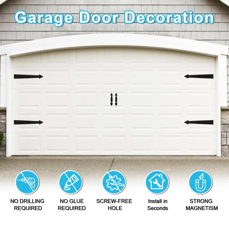 Magnetic Garage Door Hardware,Garage Door Magnetic Decorative Hardware 8 Hinges