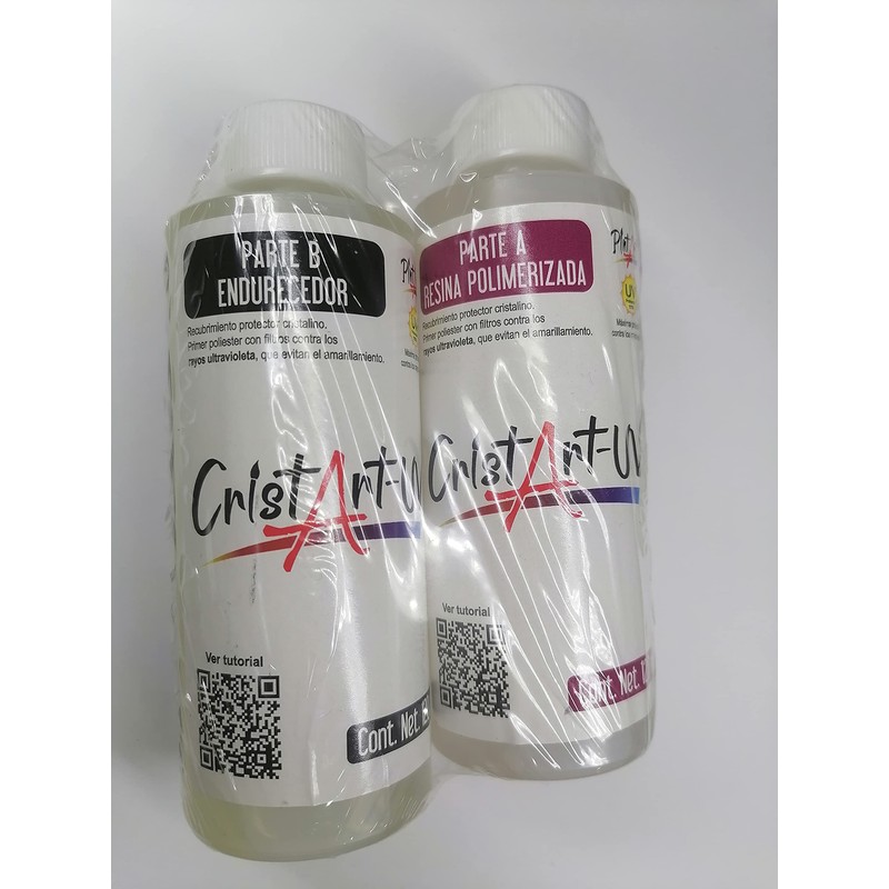 Resina Epoxica Transparete Cristart-UV (Parte A 120 ml + Parte