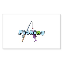 CafePress Fishing Sticker Rectangle Bumper Sticker Car Decal