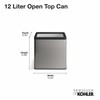 KOHLER K-31313-BST 12-Liter Open-Top Trash Can, Black Stainless Steel