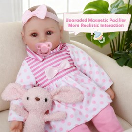 WOOROY Baby Dolls, 18-Inch Adorably Realistic Soft Body Baby Doll, Real Life Dolls with Accessory-Rich Set,Gifts for Aged 3+, Pretend Play, Cuddling, and Collection