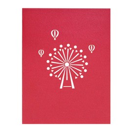 Favour Pop Up® - 3D Greetings Card for Many Occasions - A delicate work of art that unfolds as a Ferris wheel at a fairground when opened. TF120