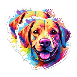 (2 Pack) Labrador Retriever Dog Breed Stickers - 5 Inches On Longest Side - Choose from Over 100 Dog Breeds - for Cars, Trucks, Skateboards, Laptops - Made in USA - BMCS1891