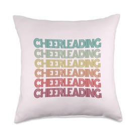 Eat Sleep Coach Cheers Repeat Retro Life Squad Cheerleader Team Cheer Captain Throw Pillow, 18x18, Multicolor