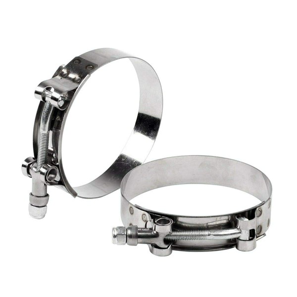 2PCS Stainless Steel T-Bolt Clamps Turbo Intake Intercooler Clamp for