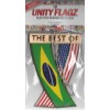 Rear view mirror car flags Brazil and USA Brazilian unity