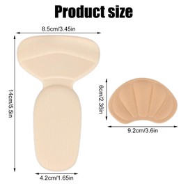 4 Pairs Adhesive Heel Cushion Pads, Back of Heel Grips Inserts Shoe Filler Guards Liners Protector for Loose Shoes & Big Boots for Women Men to Improve Shoe Fit (Beige)