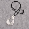 GelConnie Chunky Silver Pendant Necklace Black Cord Ajustable Bohemian Leather