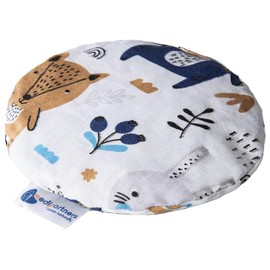 Medi Partners Cherry Stone Cushion Heat Pillow for Babies 180g Round 15cm Eco Natural 100% Cotton Heat and Cold Therapy Massage Therapy (Boho Animals)