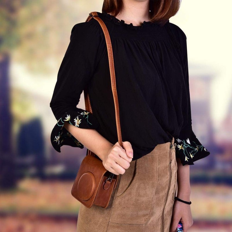 Soft Protective Camera Case Bag PU Leather Adjustable Decorative Portable