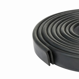 M M SEALS Black U Channel Edge Trim Seal EPDM 27/32" high x 1/8" Wide (10 Feet)