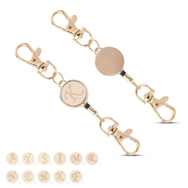 Gineman Key Reel, Stretchable Reel, Alphabet, Keychain, Reel Included, Strap,