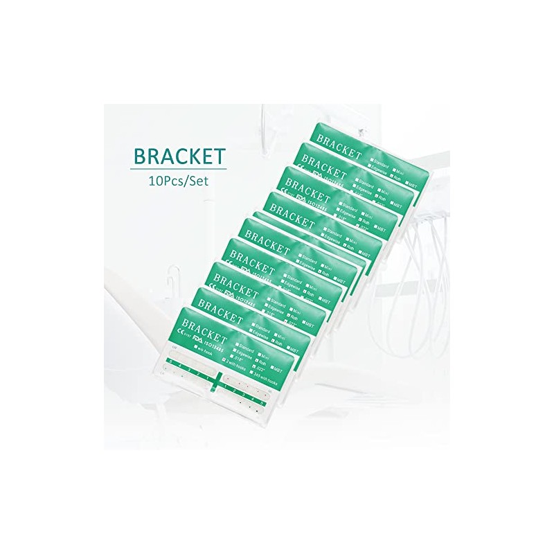 10 Paquetes de Soportes Dentales Cerámicos para Brackets Ortodónticos de