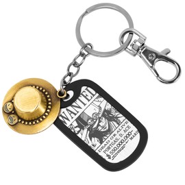 Weeb Keychains One Piece Keychain with Gift Box, One Piece Anime Merch with Wanted Poster, Jolly Roger & Straw Hat Charms, Keychain Accessories for Bag, Wallet, Car Key | Portgas D Ace