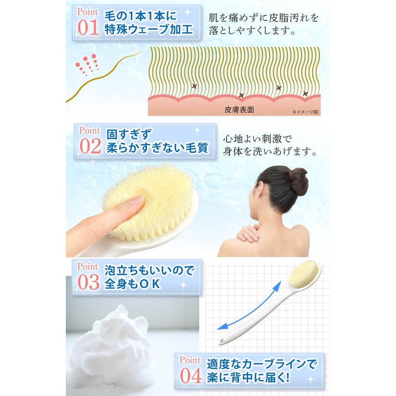 CedarPhil Body Brush, Shower Brush, Back Brush, Nylon (Back Washing),