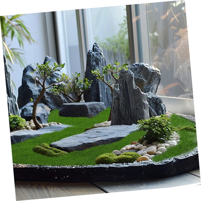 Operitacx Realistic Artificial Moss Turf Fake Grass Roll for Outdoor