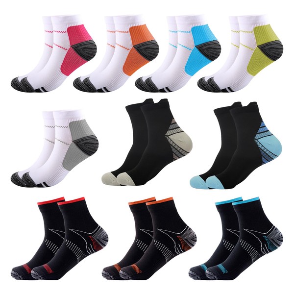WOKICOR 10 Pairs of Compression Socks Men/Women Compression Socks Running