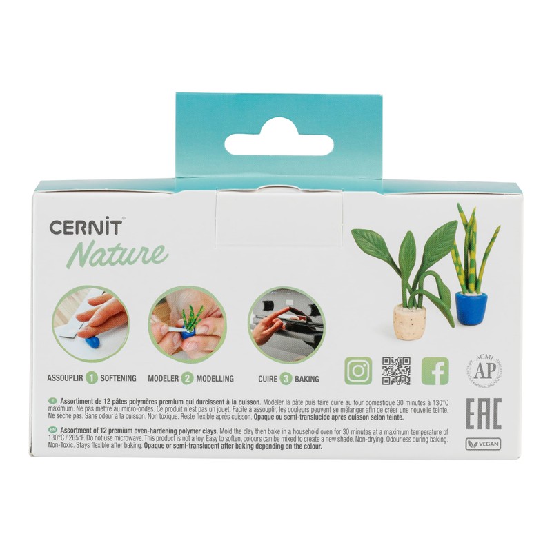 Cernit CEASS004C - Set of 12 Colours Oven Hardening Polymer