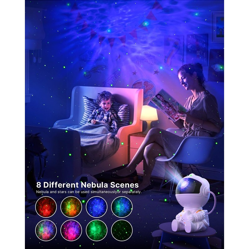 Astronaut Galaxy Projector, 360° Adjustable Star Projector Night Light, Nebula