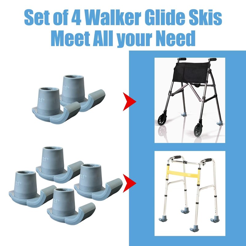 Walker Skis Glides for Folding Walkers, Walker Ski Glides, Walker